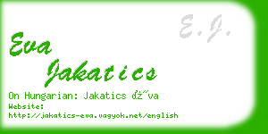 eva jakatics business card